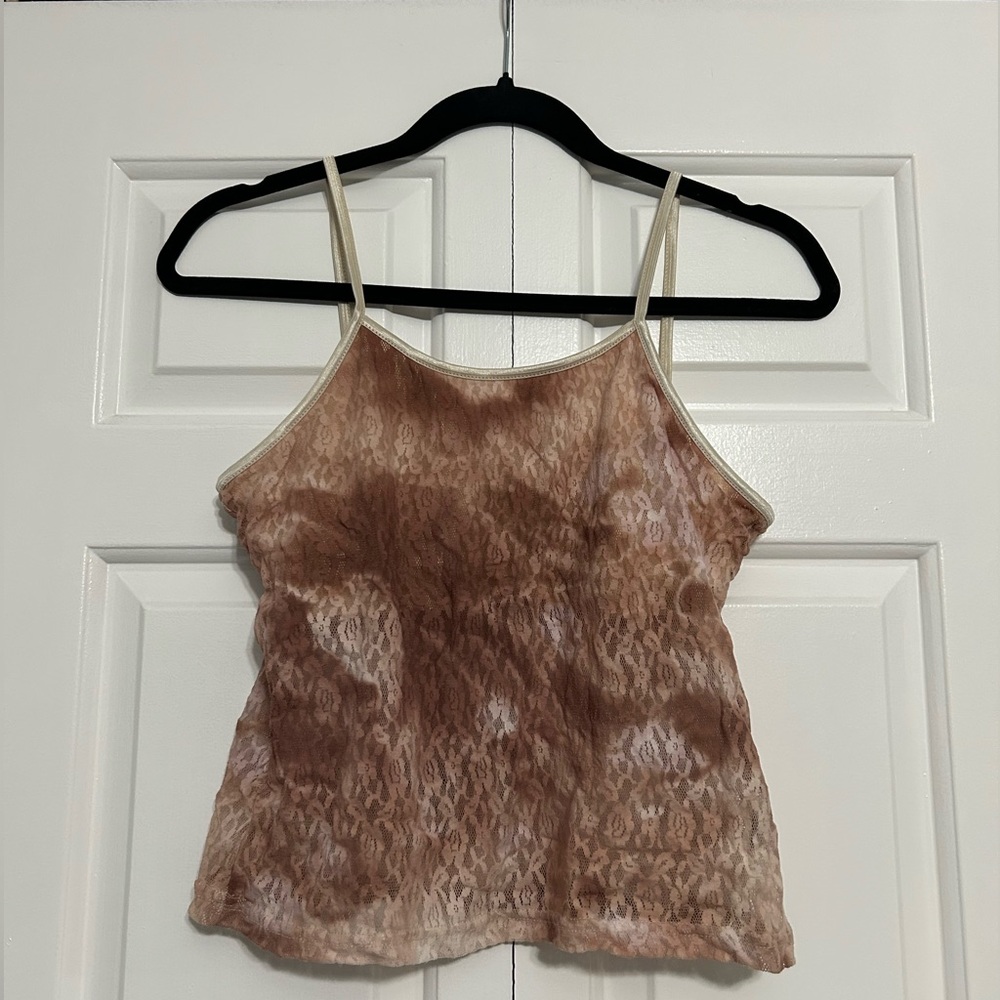 Vintage Y2K 725 Originals Brown & Tan Lace Tank Top